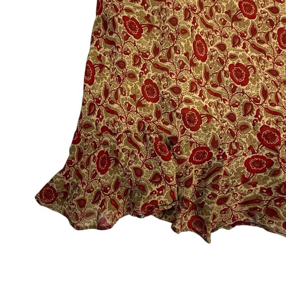 RALPH Ralph Lauren 90s Paisley Floral Slip Dress Medium Y2K Ruffle Bias Cut Midi - Picture 6 of 15